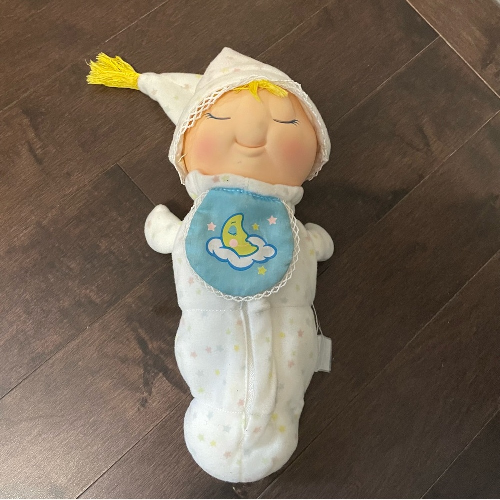 Playskool Glo Worm Vintage 80s Reversible Asleep Awake Doll Working